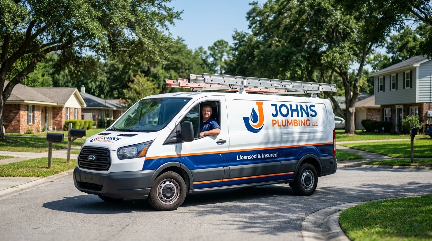 Johns Plumbing LLC service van in Saint Francis, MN