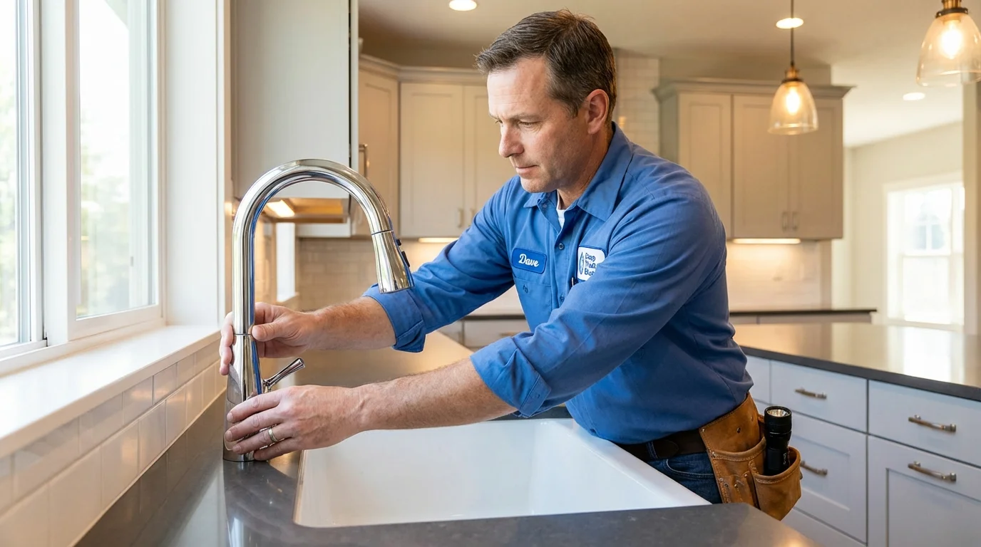 Kitchen faucet installation by Johns Plumbing LLC in Saint Francis
