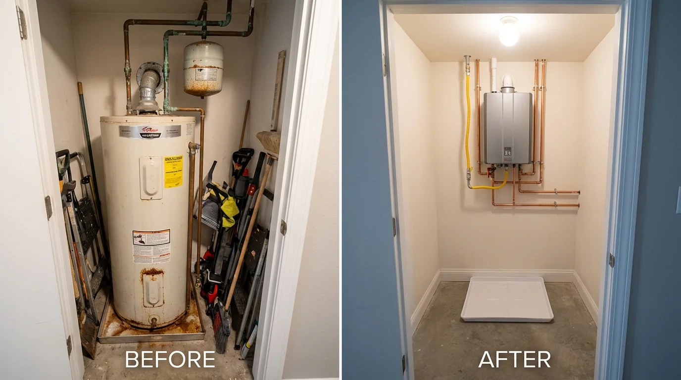 Tank water heater versus wall-mounted tankless unit comparison for Saint Francis, MN homeowners